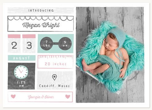 Retro Stats Baby Announcements