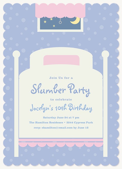 Sweet Slumber Kids Birthday Invitations