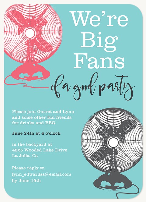 Big Fans Summer Party Invitations