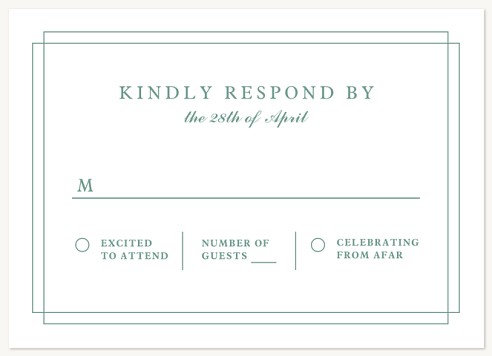 Evergreen Romance Wedding RSVP Cards