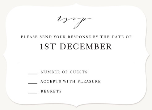Sophisticated Romance Wedding RSVP Cards