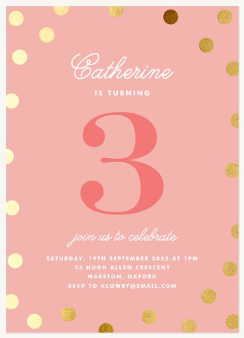 Shimmering Dots Kids Birthday Invitations