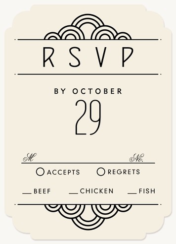 Deco Lustre Wedding RSVP Cards