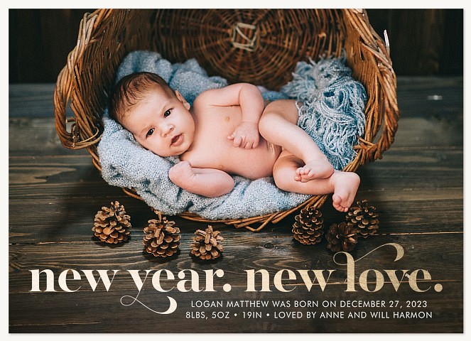 New Year New Love Personalized Holiday Cards