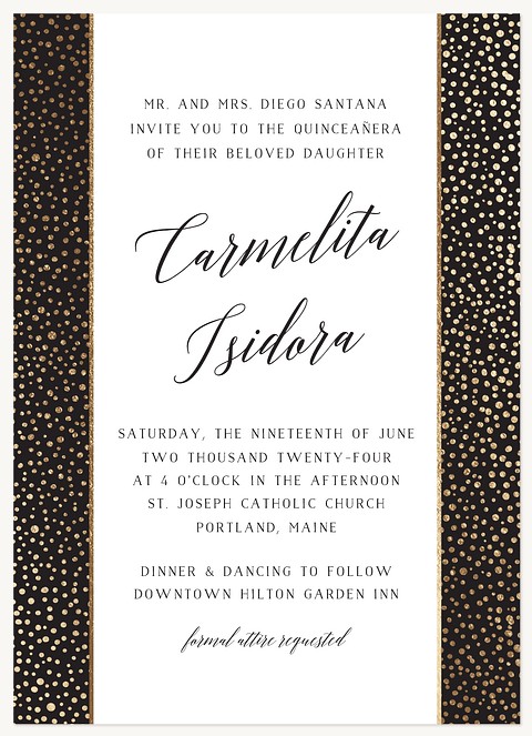 Calligraphic Elegance Quinceañera Invitations