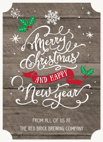 Rustic Tidings Christmas Cards for Business