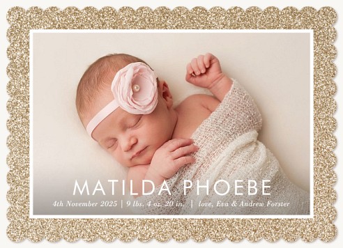 Glitter Sparkle Baby Announcements