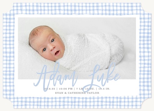 Gingham Sweetness Baby Announcements
