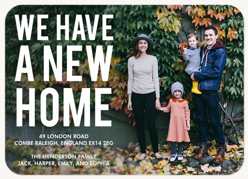 Bold New Home We've Moved Announcements