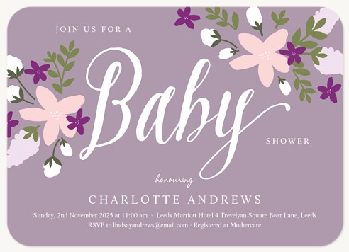 Lilacs & Lillies  Baby Shower Invites 