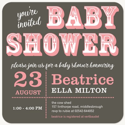 Stylish Saloon Baby Shower Invites
