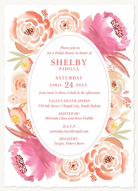 Summer in Bloom Bridal Shower Invitations