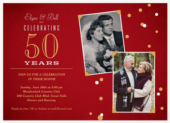 Vintage Scrapbook Wedding Anniversary Invitations