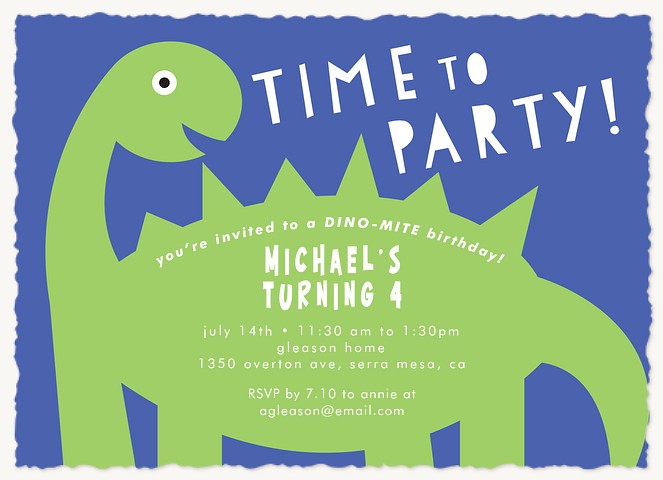 Dinomite Boy Birthday Party Invitations
