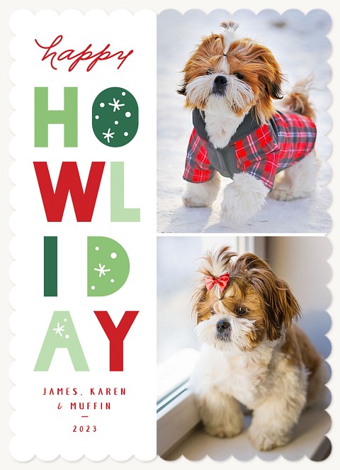 Festive Howliday Personalized Holiday Cards