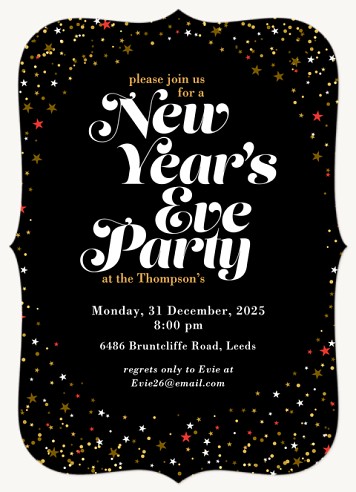 Starry Night Holiday Party Invitations