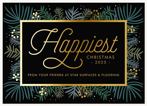 Evergreen Border Christmas Cards for Business