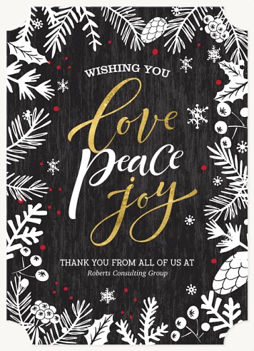 Pinecone Peace Christmas Cards for Business