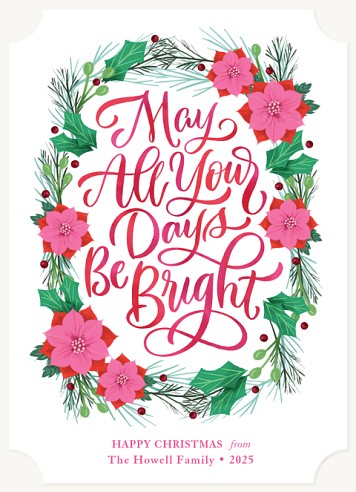 Bright Pointsettias Christmas Cards