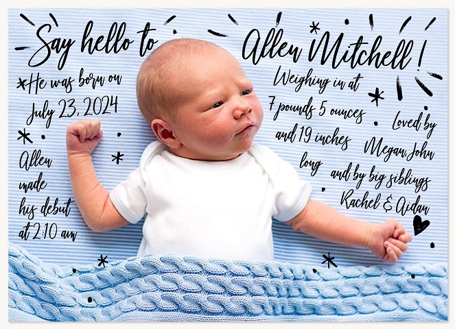 Notebook Hello Baby Announcements