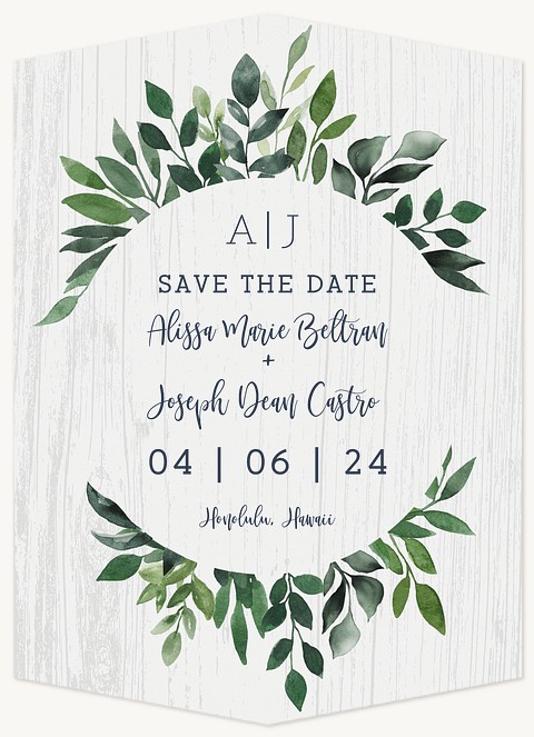 Rustic Greenery Save the Date Cards