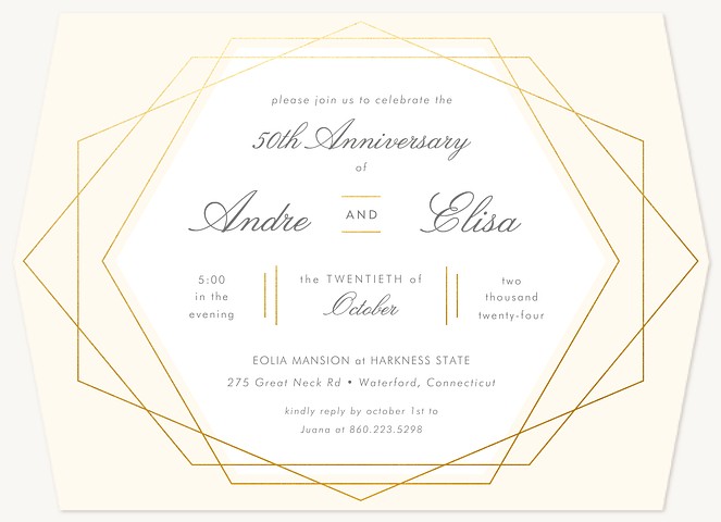 Formal Geometry Wedding Anniversary Invitations