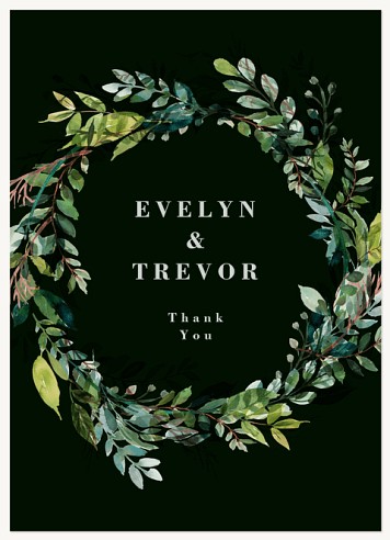 Natural Wreath Wedding Thank You Cards