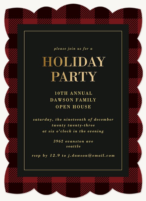 Holiday Plaid Holiday Party Invitations