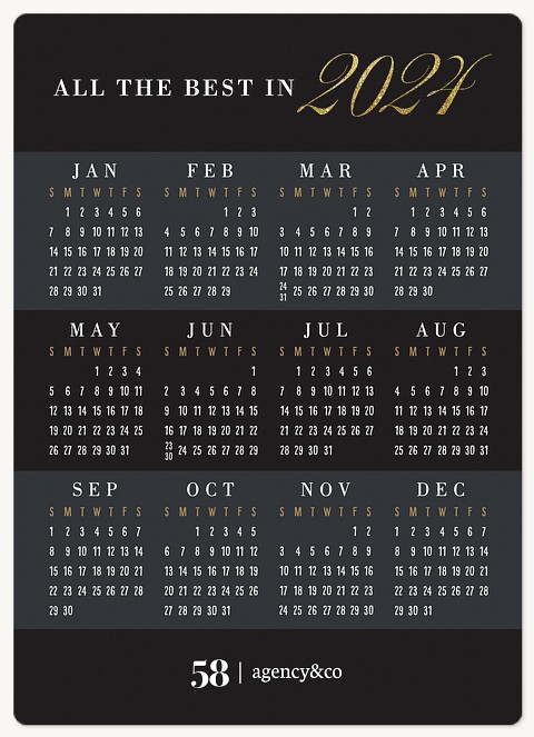 Bold Calendar Holiday & Christmas Magnet Cards