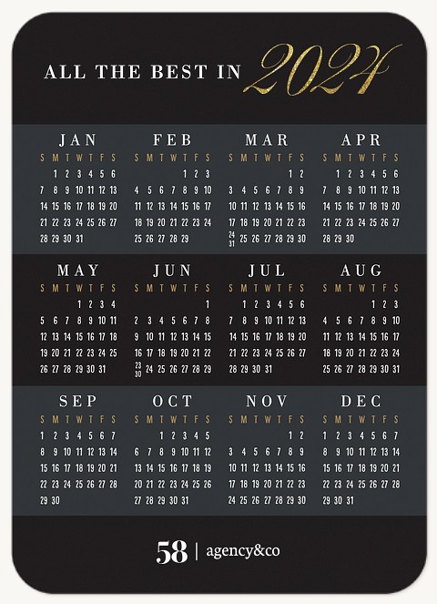 Bold Calendar Business Holiday Cards