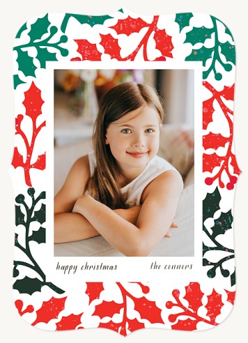 Colourful Holly Christmas Cards