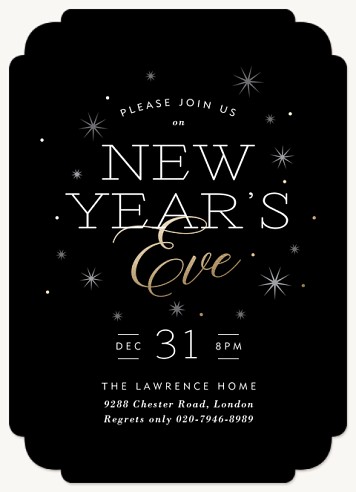 Sparkling New Year Holiday Party Invitations