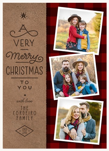 Hipster Plaid Christmas Cards