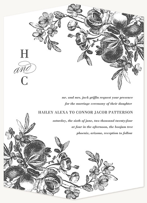 Etched Floral Wedding Invitations