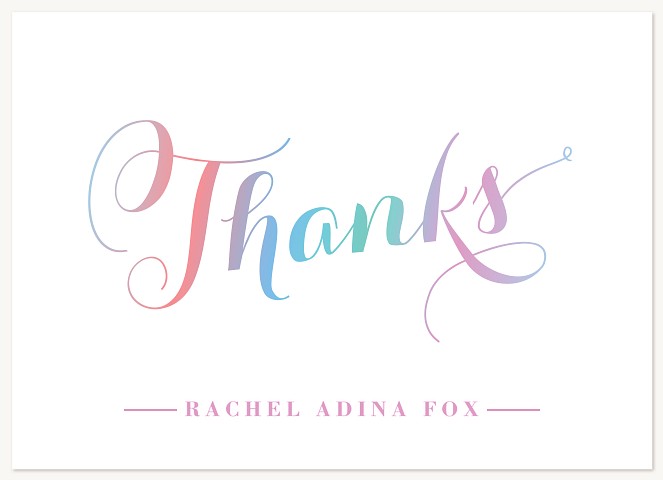 Rainbow Gradient Thank You Cards 