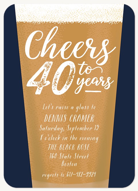 Cheers to Years Adult Birthday Party Invitations