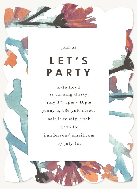 Modern Marker Adult Birthday Party Invitations