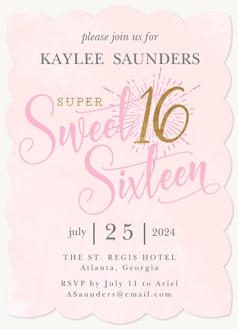 Super Sweet 16 Teen Birthday Invitations