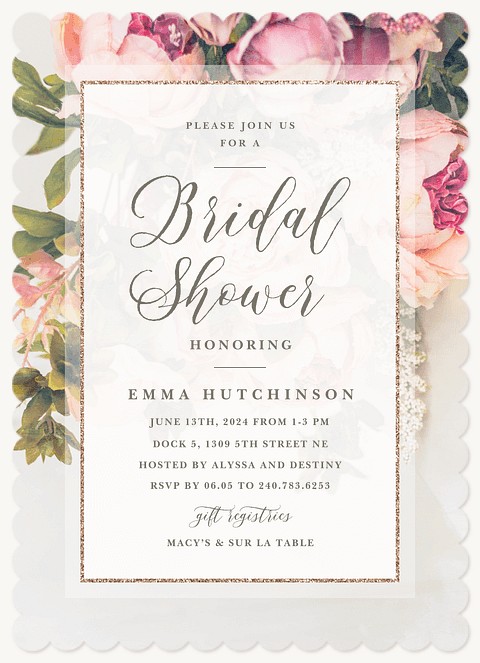 Vintage Floral Bridal Shower Invitations