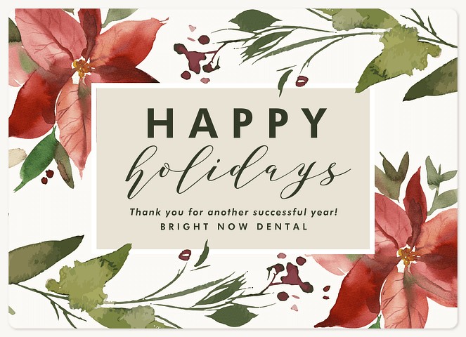 Elegant Poinsettias Holiday & Christmas Magnet Cards