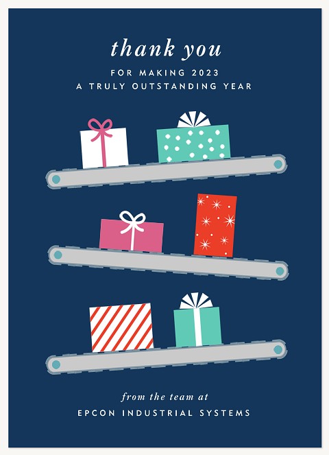 Assembly Line Business Holiday Cards