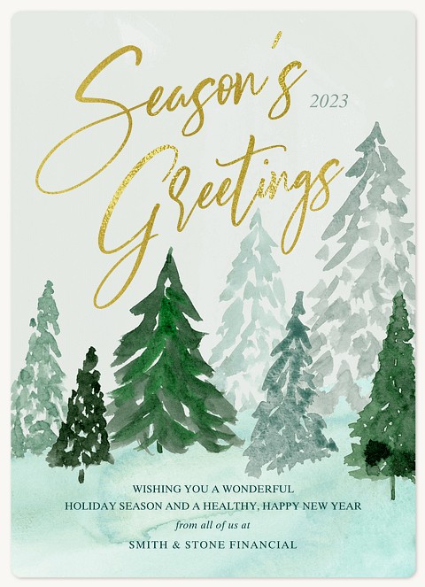 Watercolor Trees Holiday & Christmas Magnet Cards