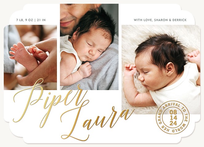 Stamped Arrival Baby Announcements