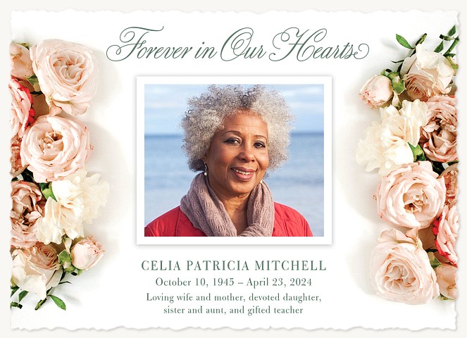 Elegant Roses Memorial & Sympathy Cards