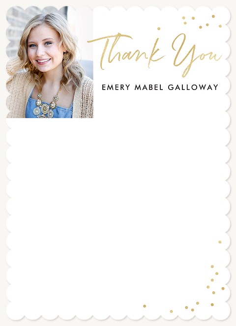 Golden Confetti Thanks | Thank You Cards