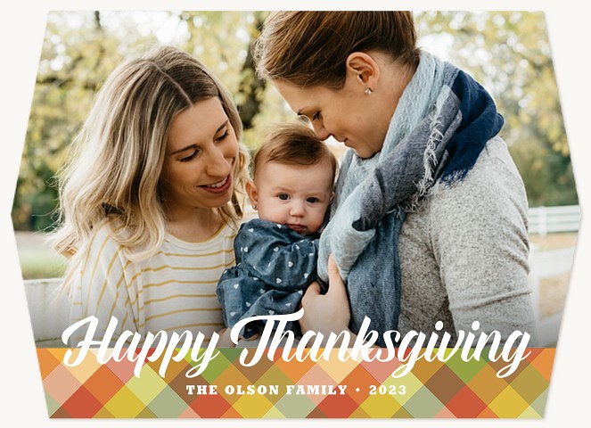 Plaid Footer Thanksgiving Cards