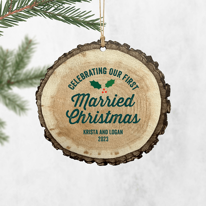 Married Christmas Personalized Ornaments