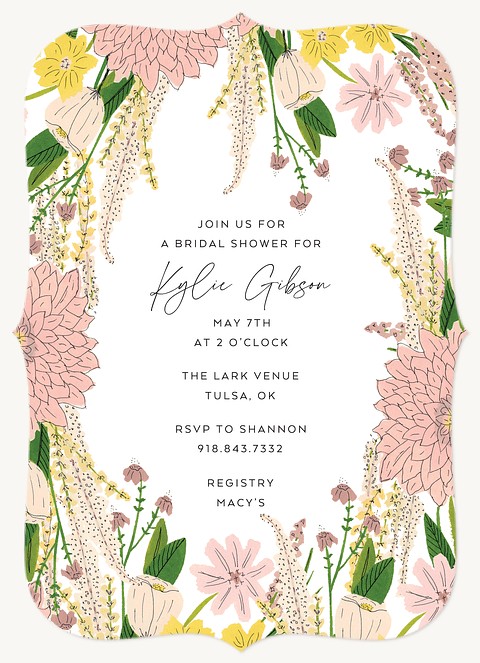 Wildflower Garden Bridal Shower Invitations