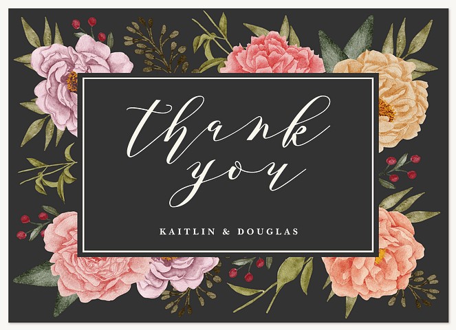 Midnight Floral Thank You Cards 