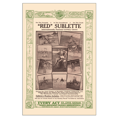 Red Sublett, rodeo clown poster